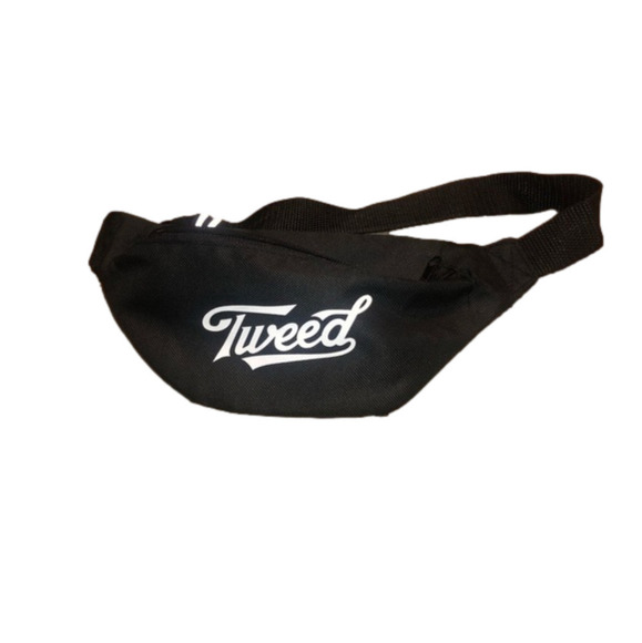 TWEED Canna Company Black White Print Fanny Pack Waist Bag Small Adjust Strap - Picture 1 of 5